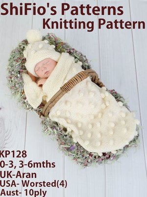 cover image of 128 Bobble Cocoon Knitting Pattern #128